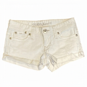 Guess Jeans White Short Slits Size 27